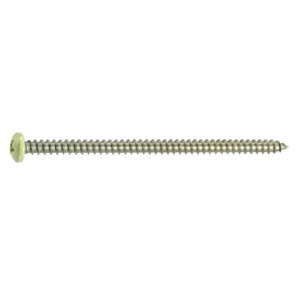 Midwest Fastener Sheet Metal Screw, #8 x 3 in, Painted 18-8 Stainless Steel Pan Head Phillips Drive, 10 PK 71007